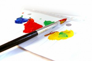 Paint brush with colours