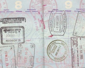 Passport stamps