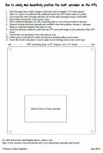 Attaching heat spreader template