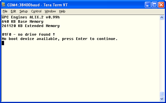 Tera Term - Successfully connected