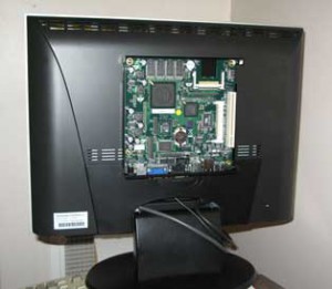 ALIX 1 internet workstation on back of monitor