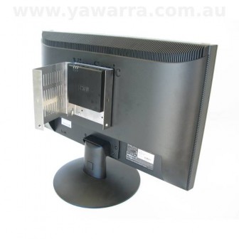 fit-PC2 security enclosure open on monitor